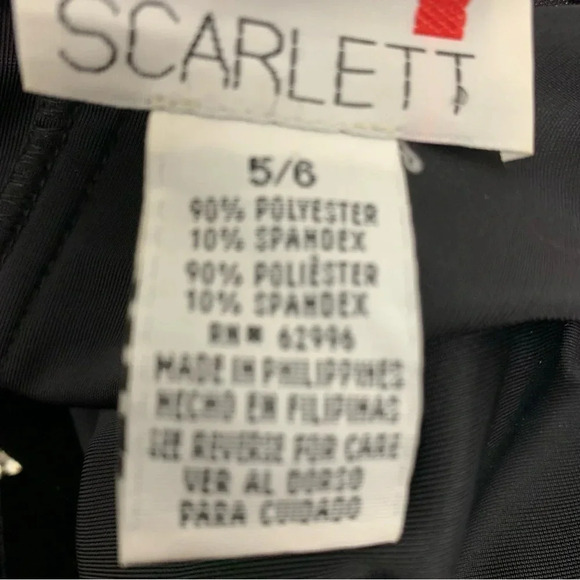 Scarlett Black Velvet Cocktail Dress 5/6 Sheath Knee Length Stretch Short Slv - Picture 8 of 11